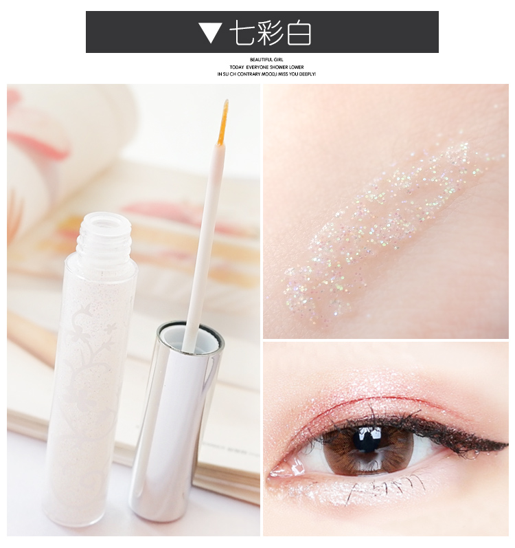 Bút kẻ mắt màu lỏng vỡ mắt, tằm, sáng, sequin trong suốt, đường kẻ mắt, trang điểm sân khấu trẻ em, phấn mắt cos kẻ mắt nước missha
