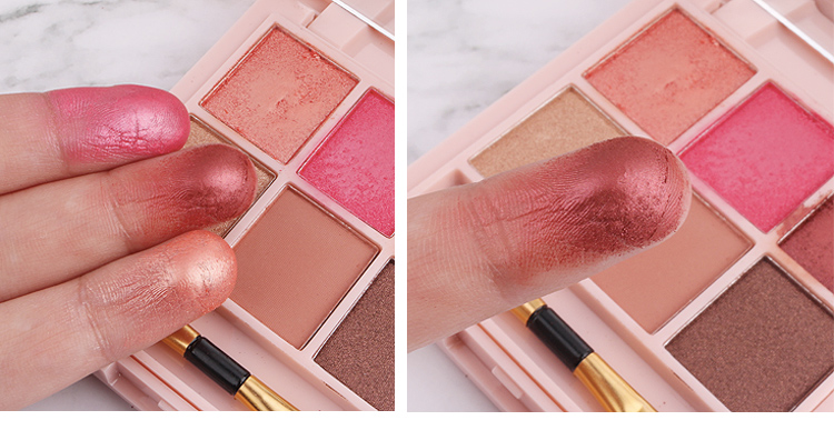 Sáu màu eyeshadow khay đào trang điểm trái đất bưởi matte pearlescent phấn mắt bột người mới bắt đầu lười biếng cô gái trang điểm palette phấn mắt the face shop