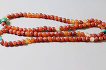 Liao Kim beats Manau necklace Red Manau Long string Liao Dynasty to play Manau 108 Candida Pearl string Old Manau necklace