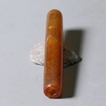 Liao gold period Old Manau tube Liao Dynasty red Manau tube Old jade medullary red jade medullary Old Manau Long tube