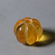 Liao Golden Yellow Crystal Beads Pumpkin Pearl Old Crystal Round Pearl Liao Dynasty Old Crystal Round Pearl Accessories Beads Yellow Crystal