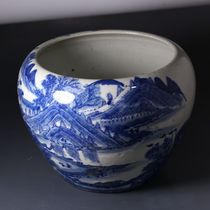 Buddha Garden Blue and white pattern pen washing old kiln Porcelain Old porcelain Old objects Cultural supplies antiques during the Ming and Qing Dynasties