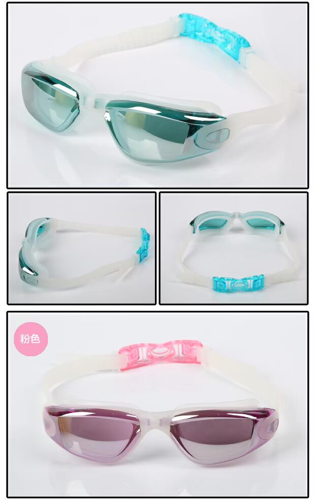 Lặn hộp lớn mạ chống nước kính chống sương mù kính bơi chuyên nghiệp unisex người lớn hồ bơi kỳ nghỉ giải trí kính cận bơi