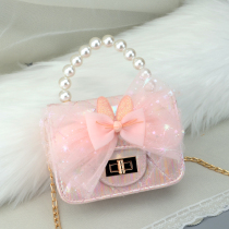 Childrens bag little girl mini shoulder bag cute bow Princess fashion girl sequins shoulder small fragrant wind