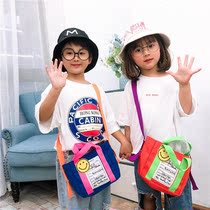 Childrens bag female cute foreign style Japanese Net red cartoon canvas small bag boy mini shoulder bag shoulder bag