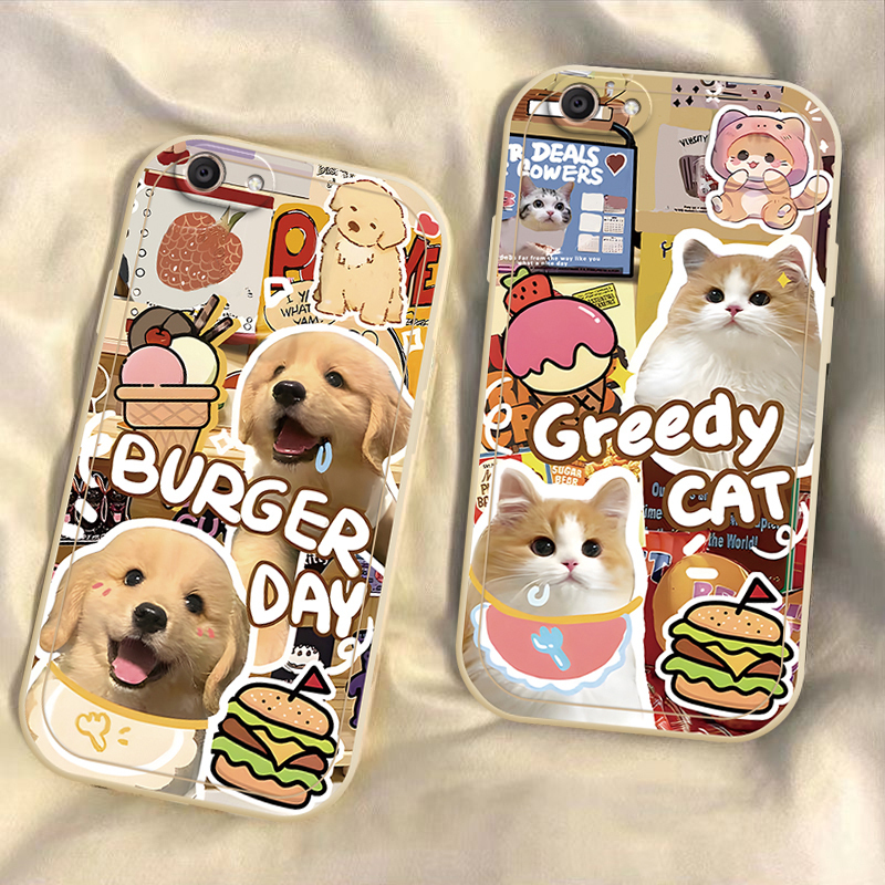 Suitable for Apple 4S Phone Case, iPhone 4 Silicone Frosted Full-Cover Anti-Drop Protective Case for 4S, New Cute Cat and Dog Pet Design for Men and Women, Fashionable Simple Soft Shell Trendy Protective Case A1431 Shell