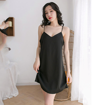 Spice Sleeping Dress Sexy Flirting Man Private Room Passion Flirting Seductive Bed Ice Silk Harnesses Sleeping Skirts Female Spring Autumn