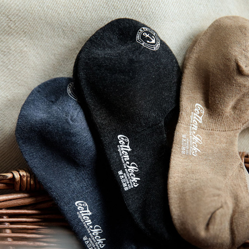 Madden Workwear Retro Odor-Resistant Sweat-Absorbing Thin Boat Socks Summer Low-Cut Printed Shallow Silicone Invisible Socks for Men