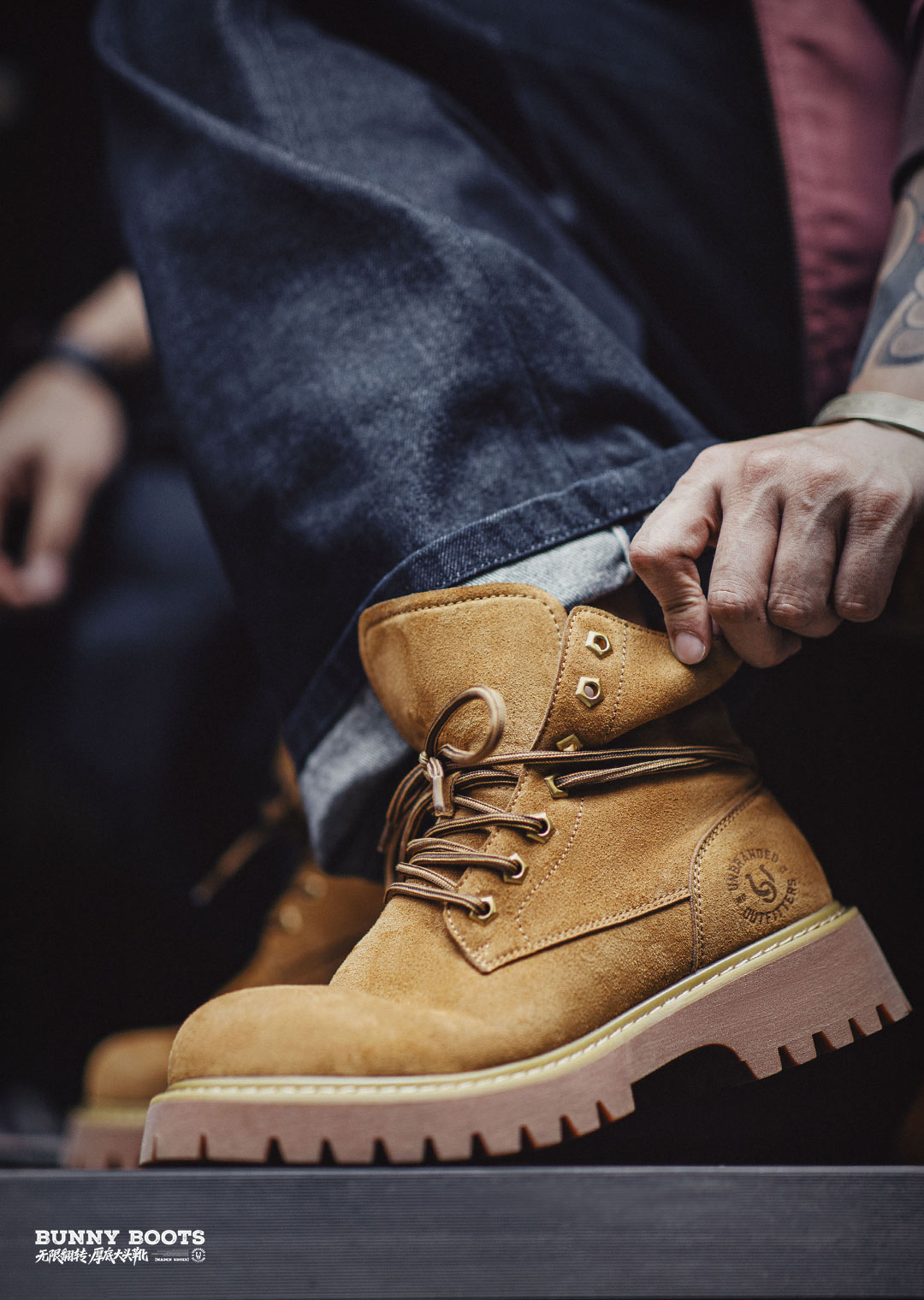 MADEN Retro Lace-Up Mid-Top Work Boot
