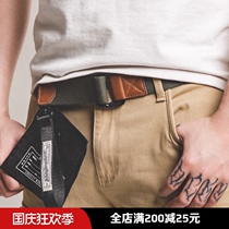 Madden tooling Japanese retro double-loop buckle nylon canvas woven pants belt Amei Kazi casual belt men