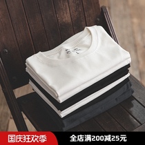 Madden overwear American vintage heavy cotton white T-shirt with half sleeve summer short sleeve base shirt male autumn