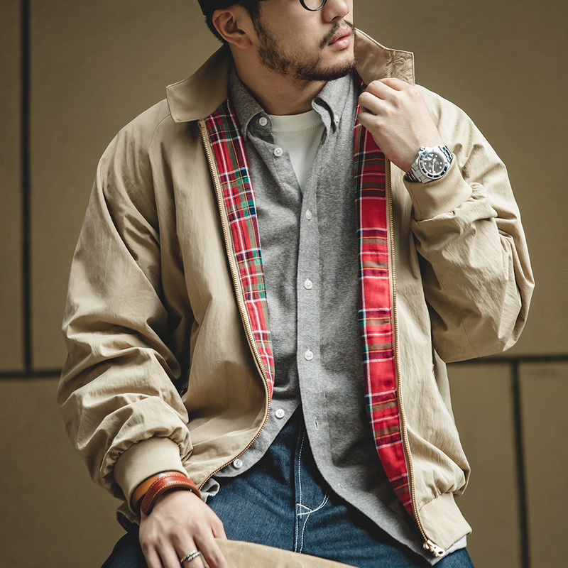 Madden Workwear American Retro Stand Collar G9 Harrington Jacket Vintage Motorcycle Harrington Coat Men's Spring