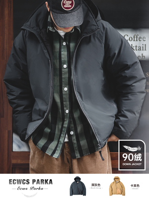 taobao agent Retro velvet warm Japanese winter down jacket, American style, duck down