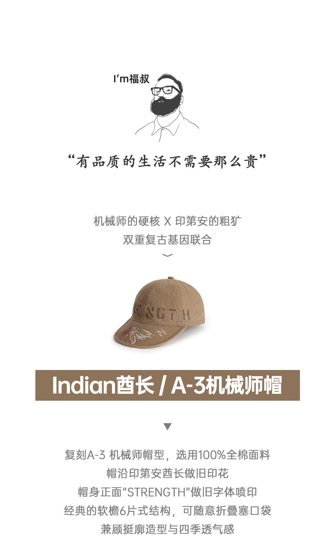 MADEN Canvas Flat Brim Baseball Cap
