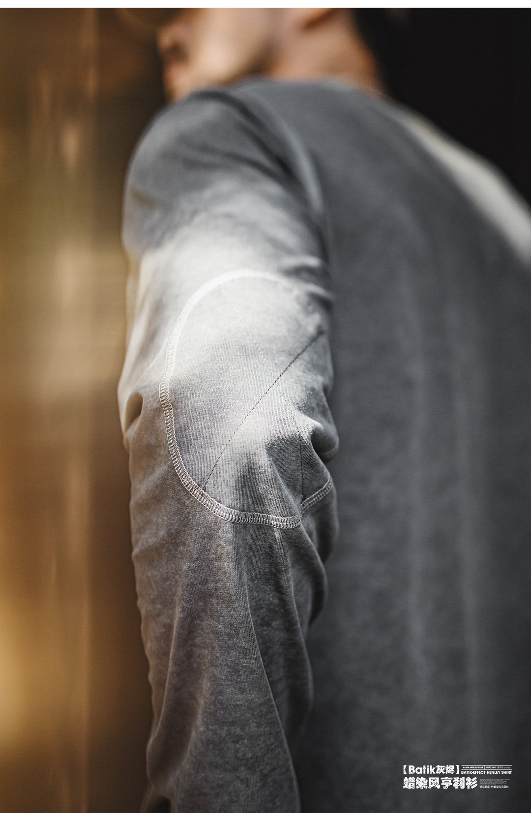 MADEN Henry Neck Wax-Dye Long-Sleeve Tee