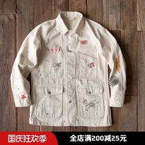 Madden tooling vintage heavy weight Painter jacket Japanese vintage Amei Kar splashing ink jacket men