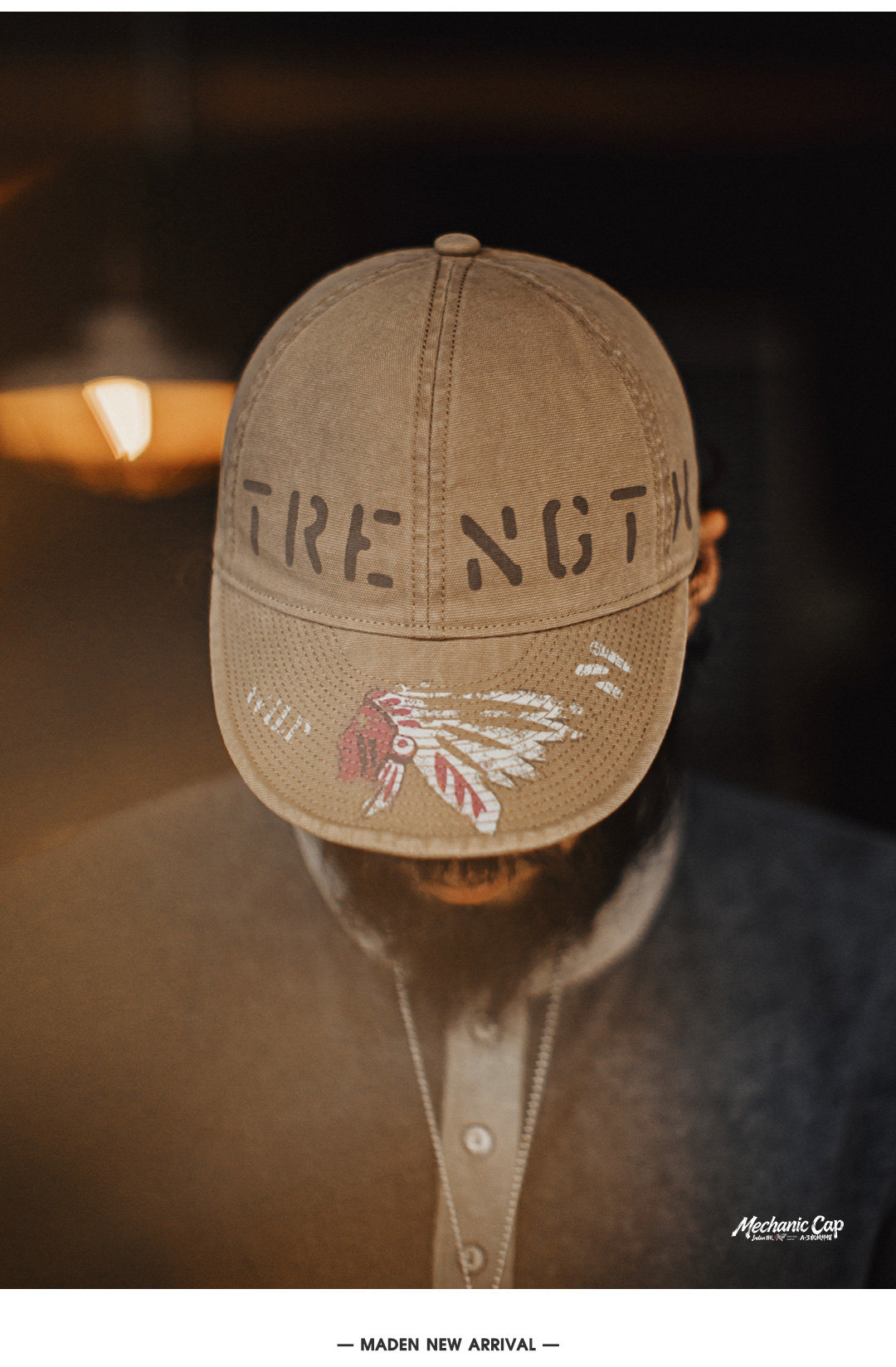 MADEN Canvas Flat Brim Baseball Cap