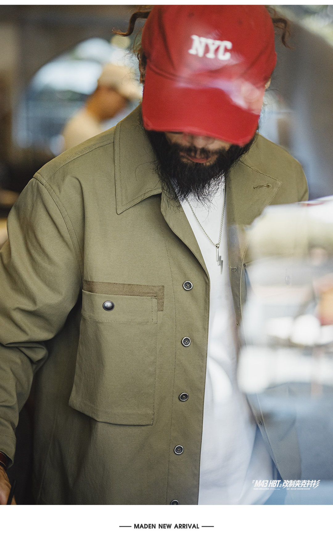 MADEN M43 Army Green Pocket Shirt Jacket