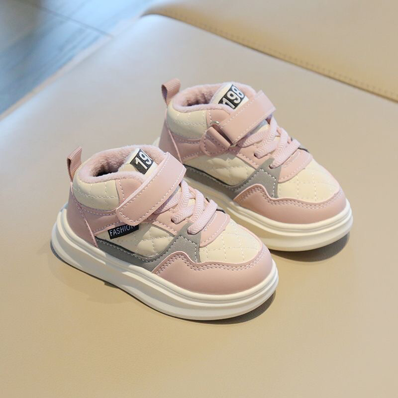 Humm Humm Little Baby Girl's Dad Shoes Size 1-6, Sneakers for Boys, Double Cotton with Fleece Lining, Warm for Autumn and Winter