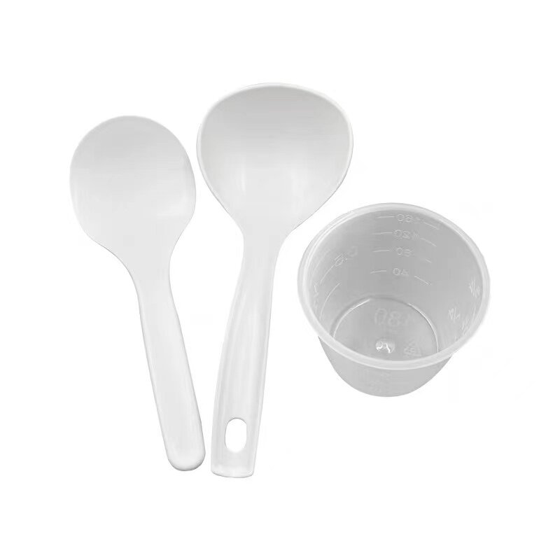 Rice cooker with rice spoon not stained with rice cup soup spoon Three sets of plastic large soup spoon to eat hot pot spoon