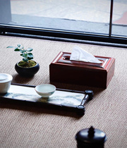 Boîte à mouchoirs indienne en bois de santal rouge petite feuille table à manger rétro chinoise simple boîte à mouchoirs en acajou pour la maison