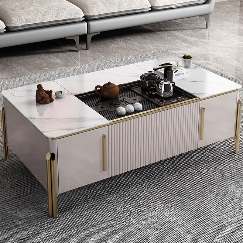 Modern light extravagant Lift Gongfu tea Several rockboard tea table tea table tea table Set of tea table Set of the living room tea table Electric TV cabinet Composition