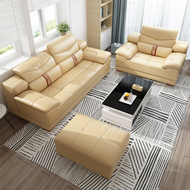 Sofa small family type rental room with modern minimalist single double trio position living room genuine leather bedroom Easy Nordic wind
