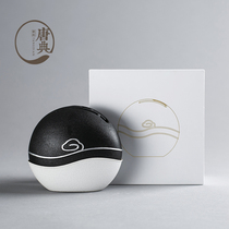 Creative ceramic small incense burner antique household tea ceremony monk hat Zen mosquito-repellent incense burner fireproof belt cover ornaments