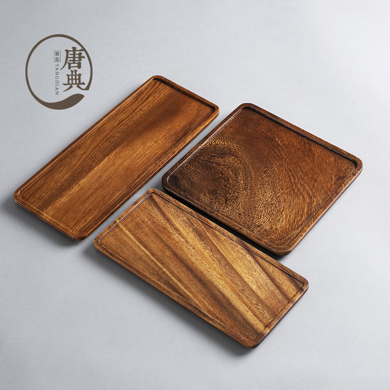 Wooden Small Teapot Tea Cup Tray Walnut Wooden Rectangle Japanese Home Living Room Tea Tray Simple