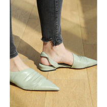 Lemon Chen custom imported lambskin soft touch pleated detail fiber foot pointed single shoe