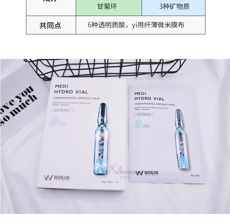 Hàn Quốc wonjin gốc mặt nạ hyaluronic axit ampoule hydrating sửa chữa Lin Yun 10 miếng mặt nạ lô hội