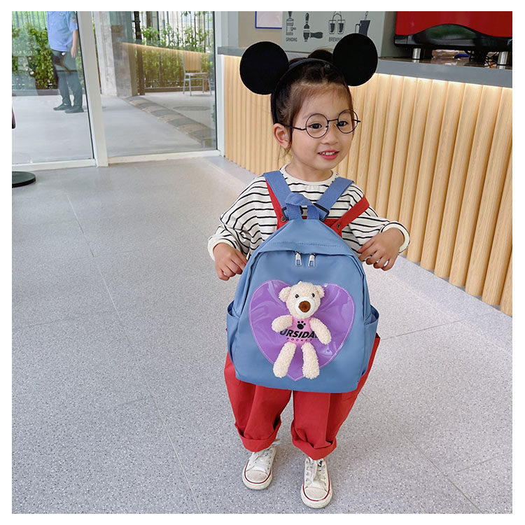 The new kindergarten schoolbag is lightweight and can prevent children from getting lost. The cute and super cute little bear baby is a trend of children's double-shoulder schoolbags undefined