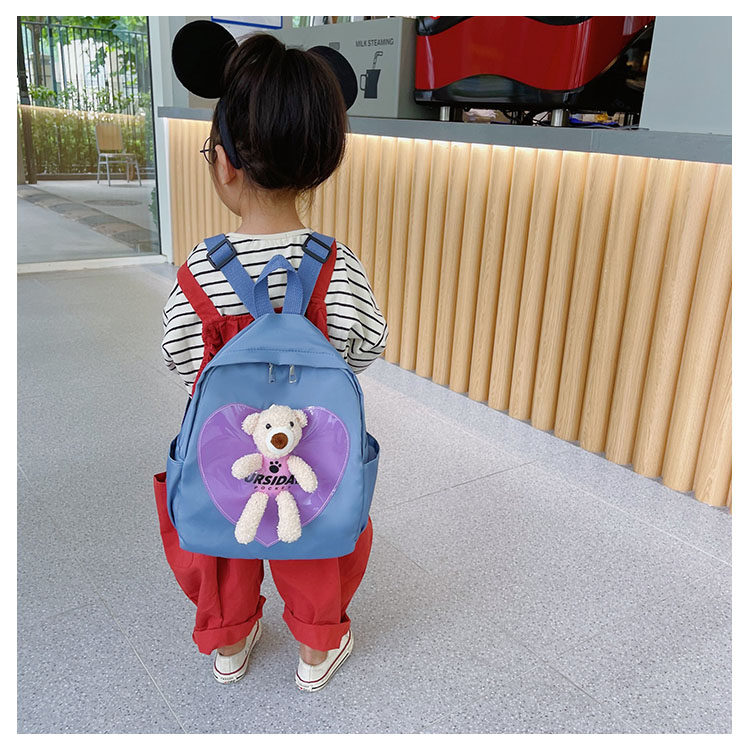 The new kindergarten schoolbag is lightweight and can prevent children from getting lost. The cute and super cute little bear baby is a trend of children's double-shoulder schoolbags undefined