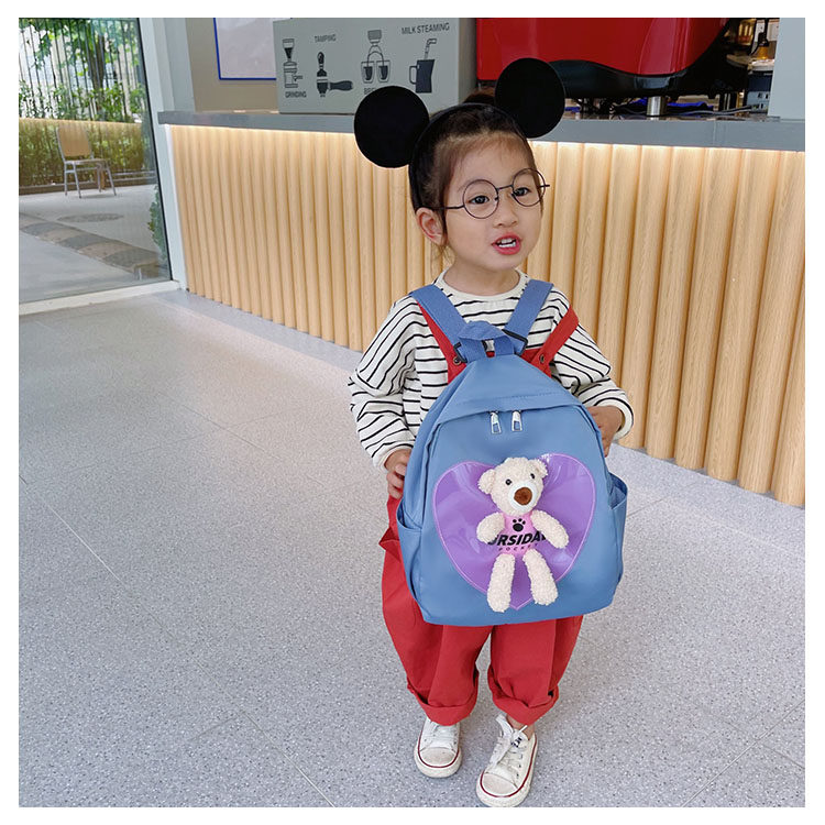 The new kindergarten schoolbag is lightweight and can prevent children from getting lost. The cute and super cute little bear baby is a trend of children's double-shoulder schoolbags undefined