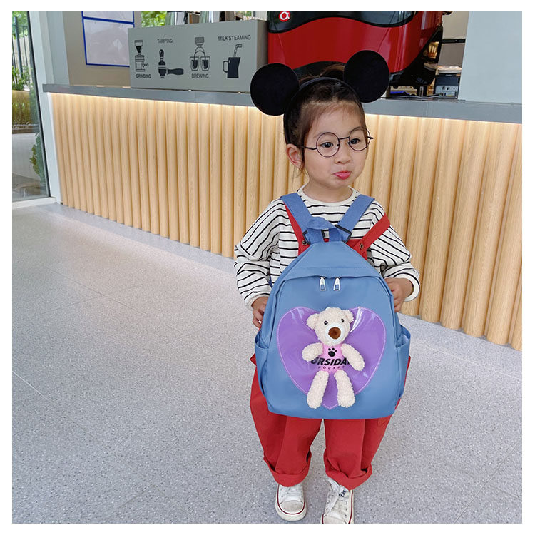 The new kindergarten schoolbag is lightweight and can prevent children from getting lost. The cute and super cute little bear baby is a trend of children's double-shoulder schoolbags undefined