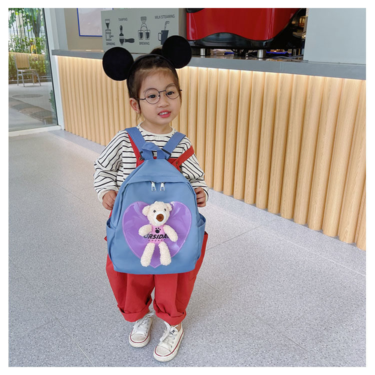 The new kindergarten schoolbag is lightweight and can prevent children from getting lost. The cute and super cute little bear baby is a trend of children's double-shoulder schoolbags undefined