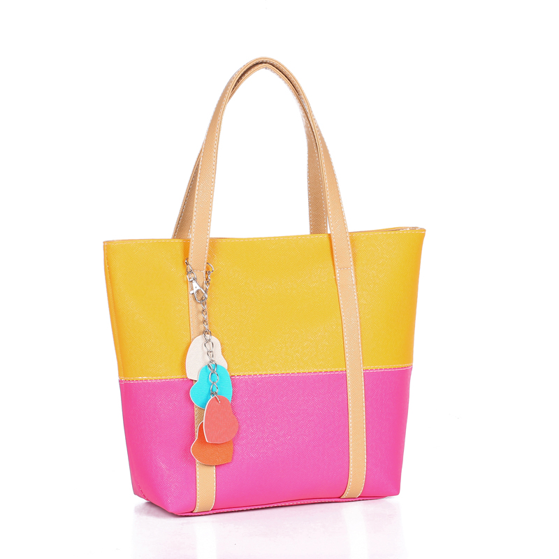 Large Capacity Women Shoulder Bag Two spell candy color female bag Fashion Lady Women Leather Bag 12 Large Capacity Women Shoulder Bag Two spell candy color female bag Fashion Lady Women Leather Bag 18