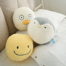 Cartoon Round Plush Penguin Smiley Face Hug Pillow Home Children Room Decorated Cushions Cute Duck Sofa Bedroom Leaning Pillow