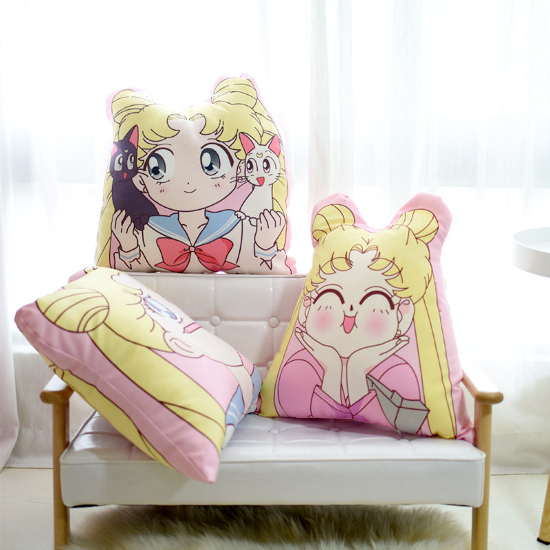Cartoon Cute Pink Beauty Girl Cuddle With Pillow Girl Sofa Princess Sofa Princess Room Decoration Bedroom Bedside Cushion Pillow