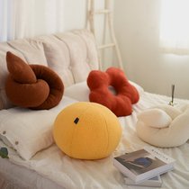 Creative Knotted Ball decorated with pillowed flowers plush Pillow Home Bedroom Sofa Bed Head Cushion Photo Props