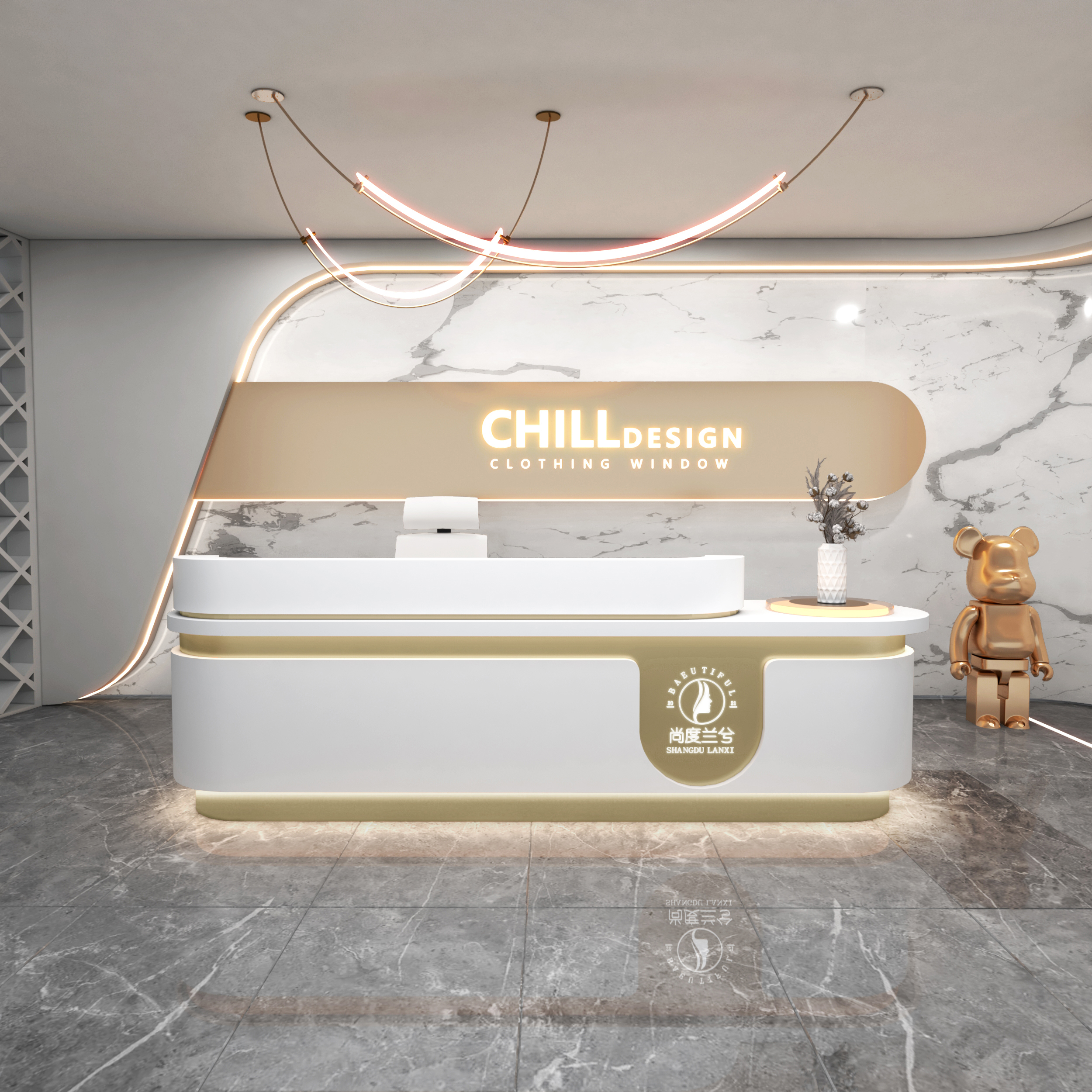 Simple modern beauty salon collection desk Light luxury bar tables company yoga hall paint front desk