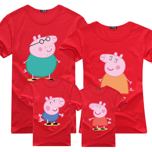 ເຄື່ອງນຸ່ງເດັກນ້ອຍ Peppa Pig ສໍາລັບຄອບຄົວຂອງສີ່ແລະຫ້າ, ຄົນອັບເດດ: summer ແມ່ແລະເດັກນ້ອຍອາຍຸຫົກເດືອນເຄື່ອງນຸ່ງເດັກນ້ອຍ t ເຄື່ອງນຸ່ງຄອບຄົວ