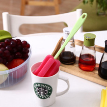 Glass long handle cleaning brush Kitchen bottle washing cup Sponge brush Water cup Teacup brush