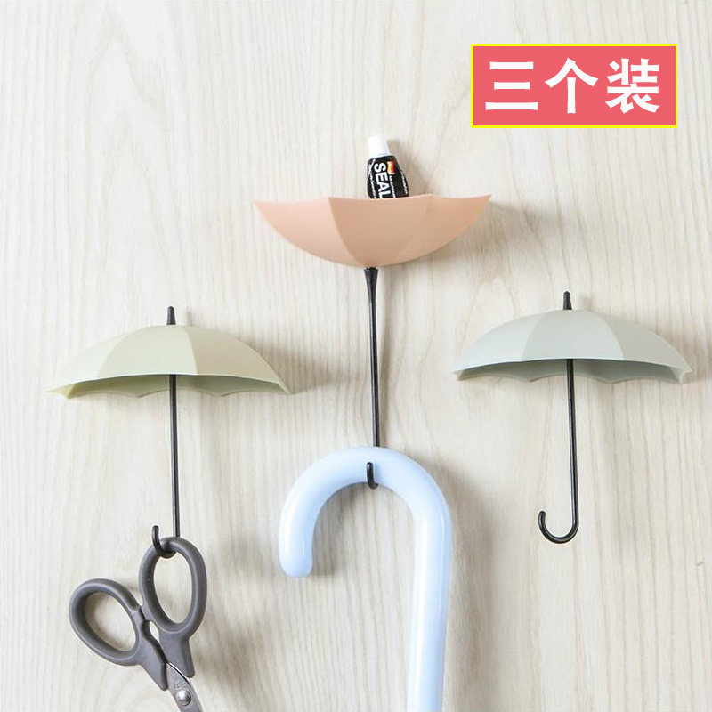 Kitchen punch-free strong adhesive hook bathroom door back paste hook creative cute Wall key hook