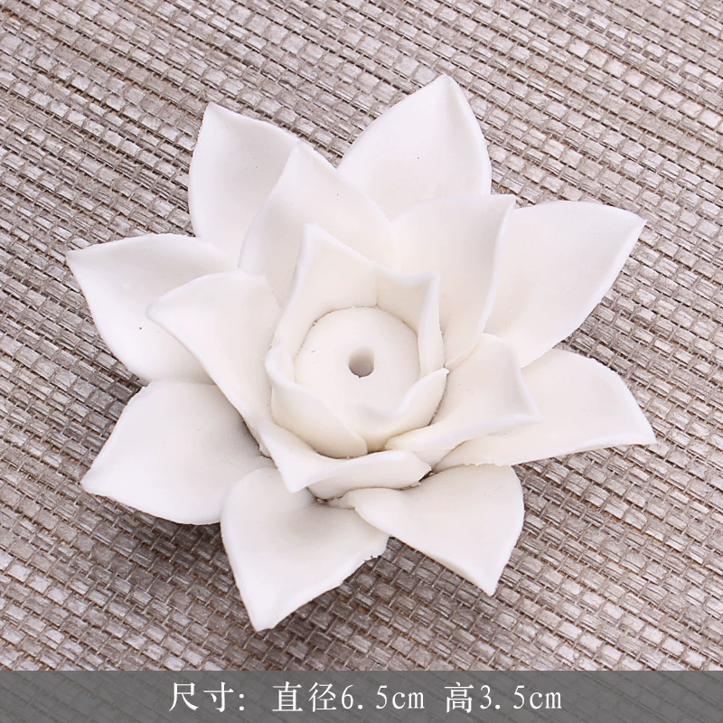 Đơn giản hiện đại gốm thủ công hoa nhỏ sứ trắng sen sen hương thơm chèn bàn trà mini trà chơi đồ trang trí