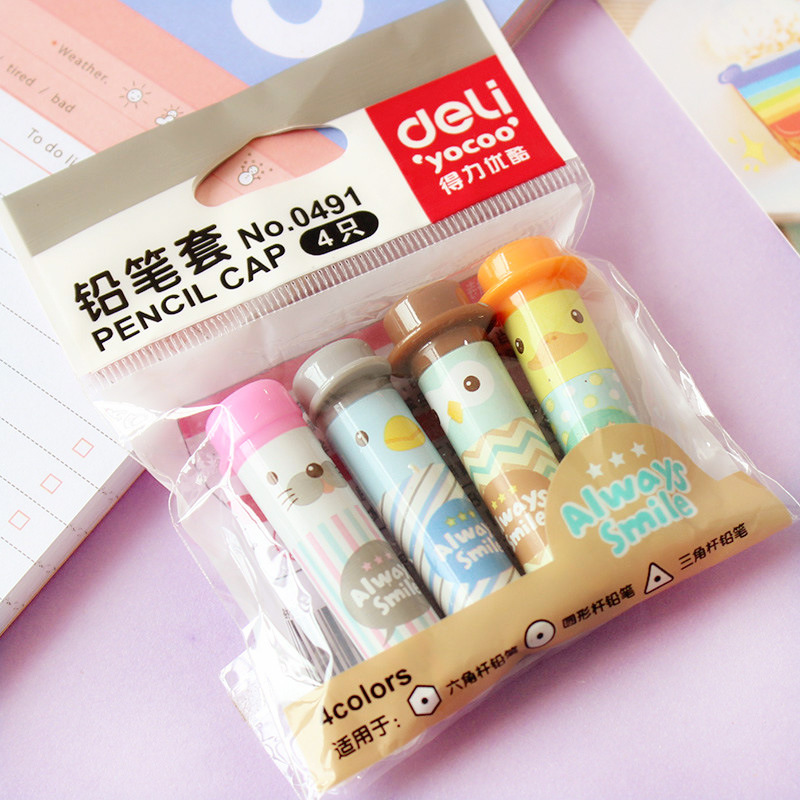 Able 0491 student cute pencils family cute pencil sleeve pen holder pencil extender pencil pen cover cartoon