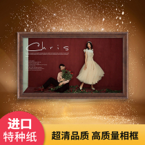 Post photos with photo frames high-end light luxury printing and wedding photos refined wood color high-end table customization