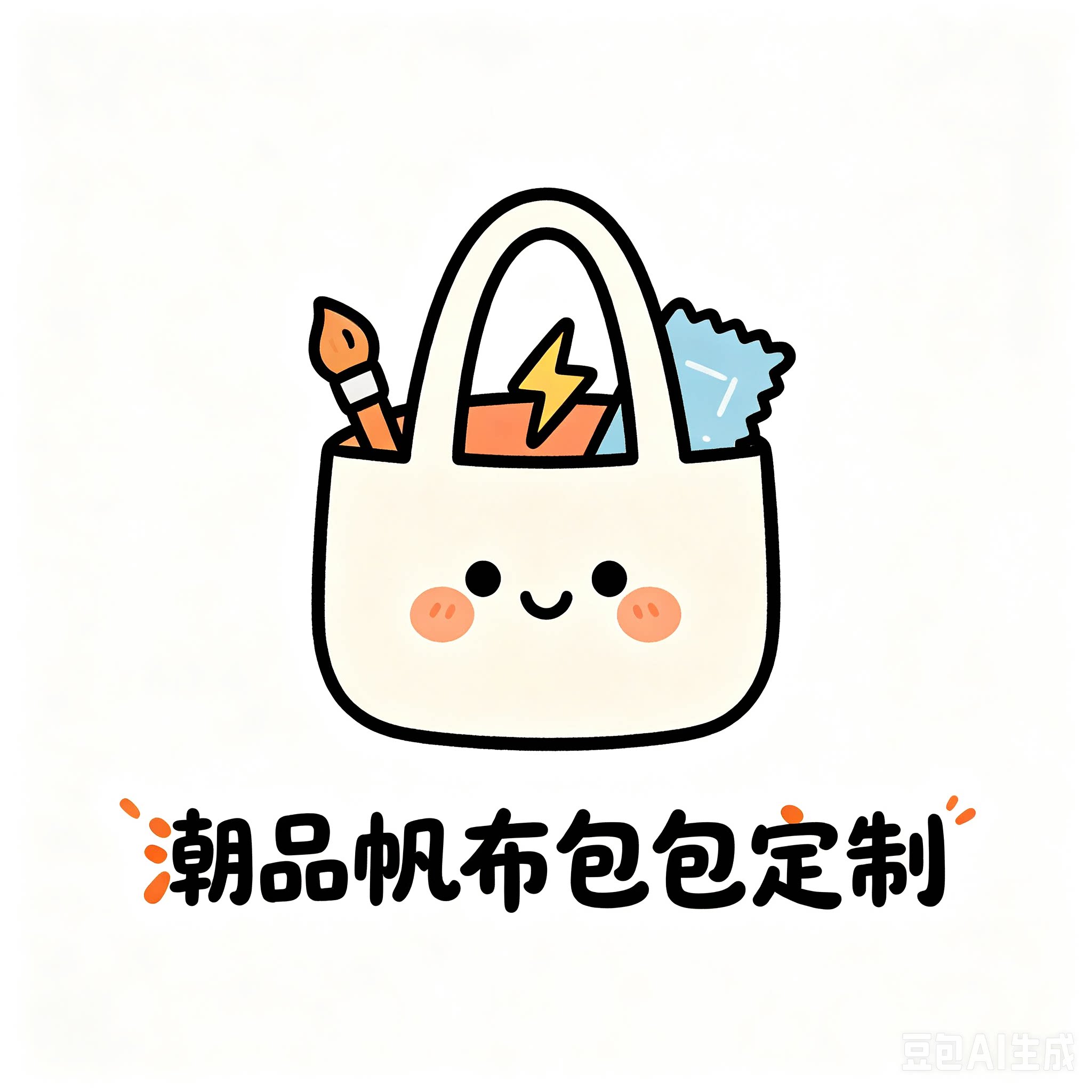 潮品帆布包包定制的LOGO