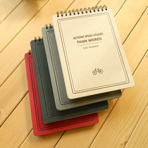 Creative retro simple super thick coil notepad 16k hard surface flip notebook horizontal grid diary