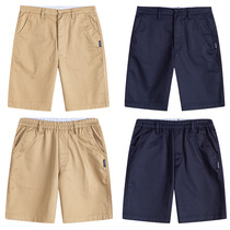 British college style school uniform boys and girls summer casual sports shorts middle pants khaki navy blue five-point pants